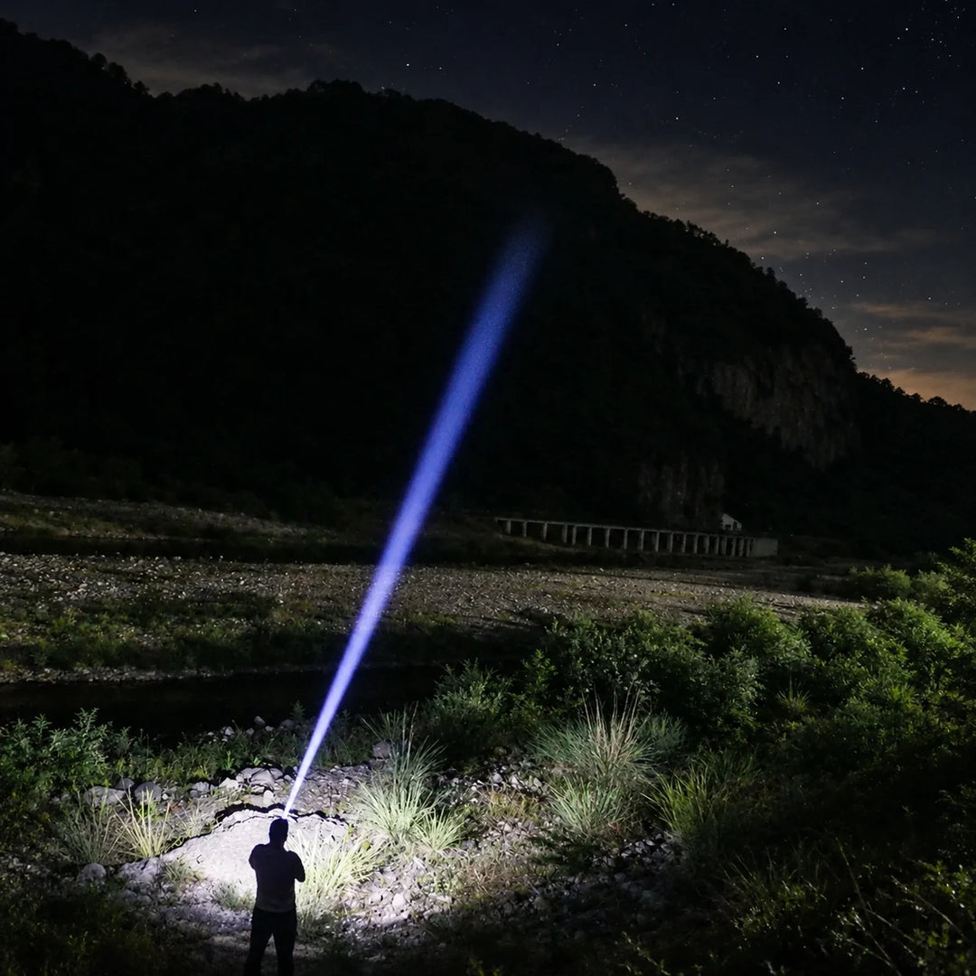 USB-C Rechargeable LED Flashlight with Digital Battery Display