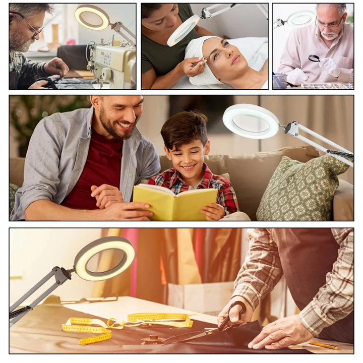 LED Magnifying Lamp with Clamp