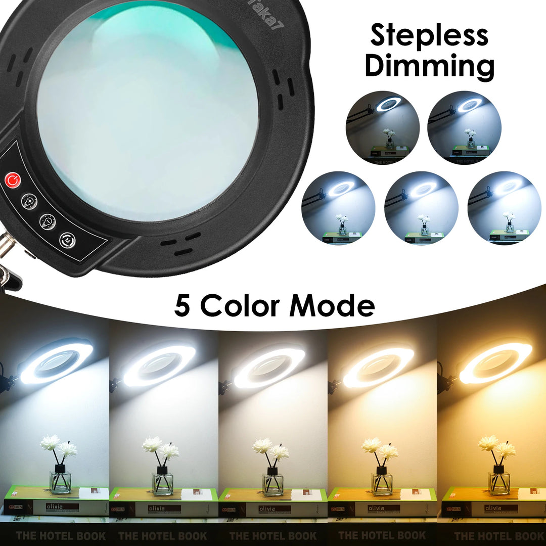LED Magnifying Lamp with Clamp