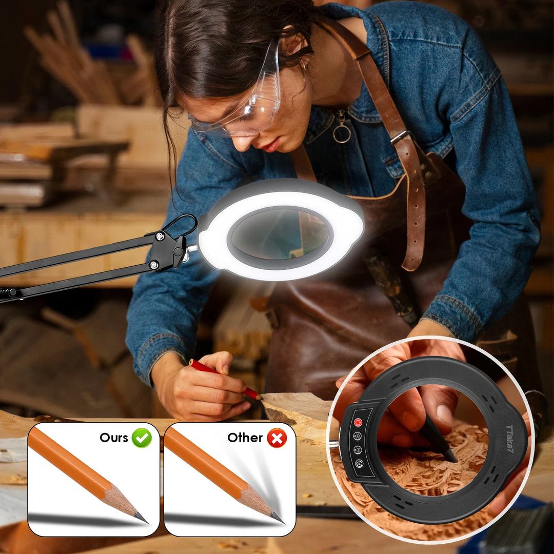 LED Magnifying Lamp with Clamp