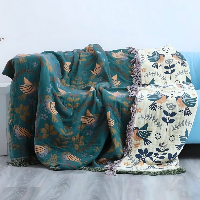 LunaMeadow – Luxury Reversible Cotton Throw Blanket