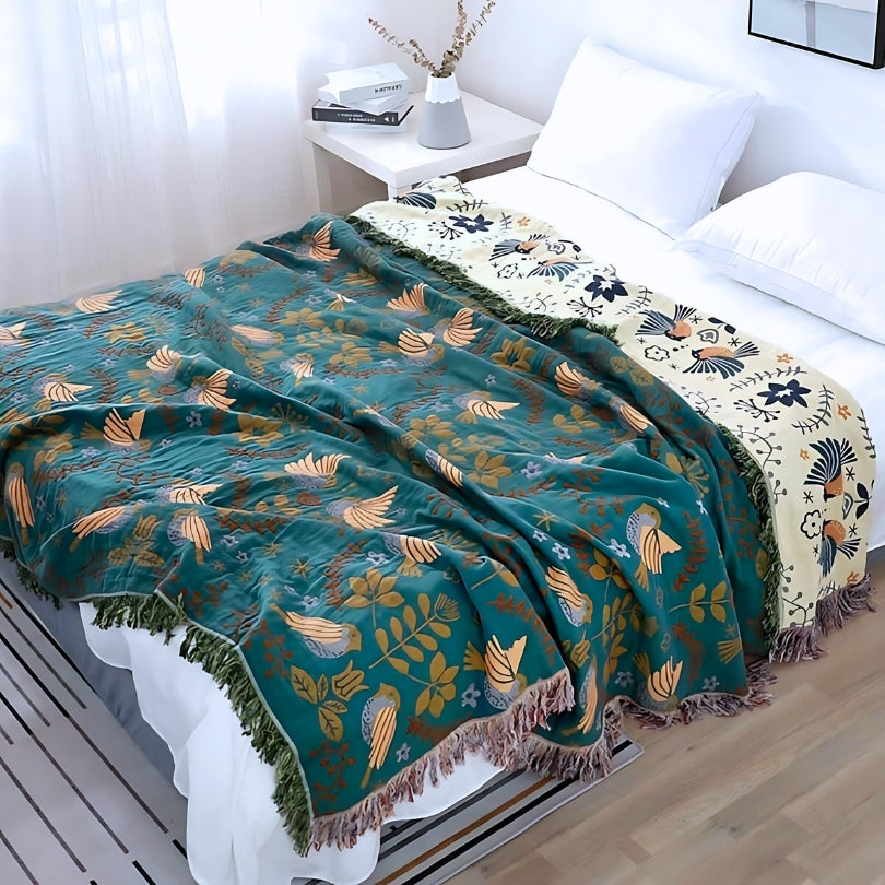 LunaMeadow – Luxury Reversible Cotton Throw Blanket
