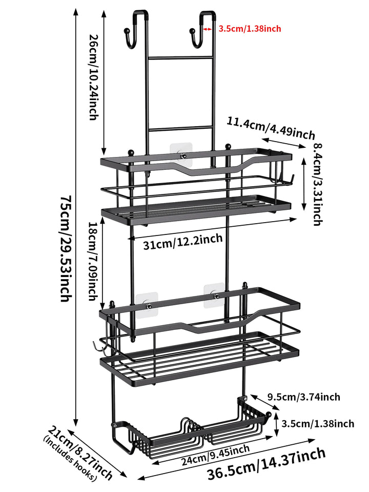 Hanging Shower Caddy – 3-Tier Large Bathroom Organiser