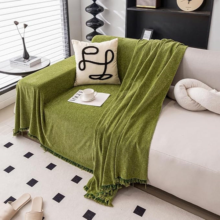 Chenille Tassel Couch Cover
