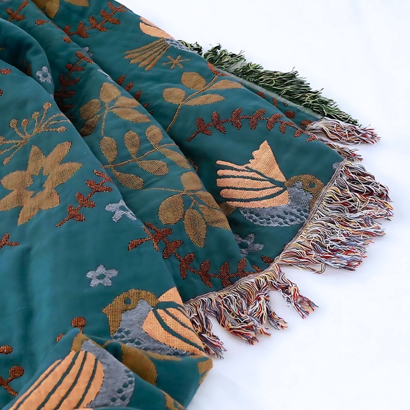 LunaMeadow – Luxury Reversible Cotton Throw Blanket