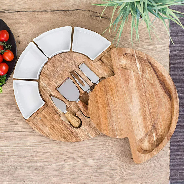LuxeServe – Elegante Kaasplank en Messen Set voor Feestelijke Presentaties