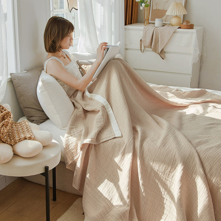 Muslin Cotton Blanket - 6-Layer Breathable Throw - Adults and Kids Blanket