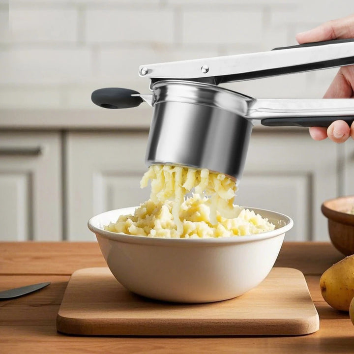 Stainless Steel Potato Ricer &amp; Masher – Non-Slip Handles, Dishwasher Safe Kitchen Tool