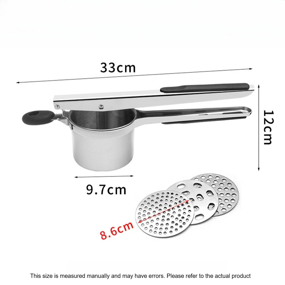 Stainless Steel Potato Ricer &amp; Masher – Non-Slip Handles, Dishwasher Safe Kitchen Tool