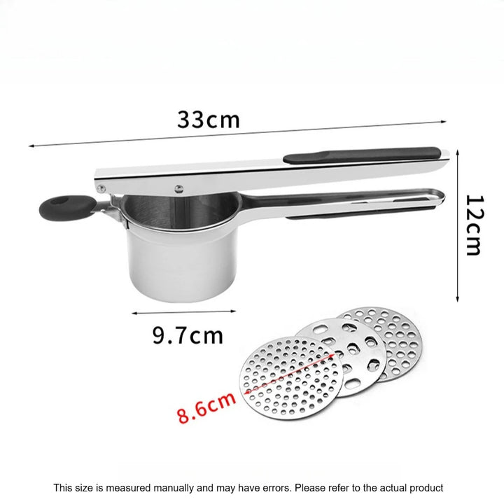 Stainless Steel Potato Ricer &amp; Masher – Non-Slip Handles, Dishwasher Safe Kitchen Tool