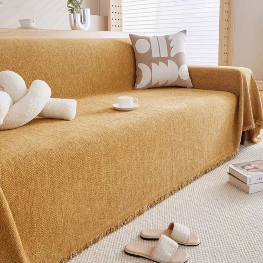 Chenille Tassel Couch Cover