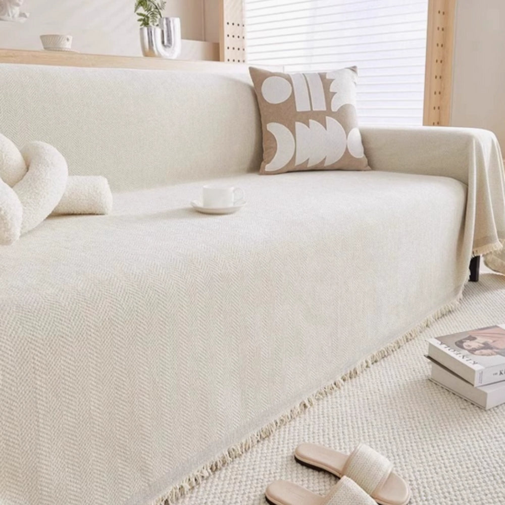 Chenille Tassel Couch Cover