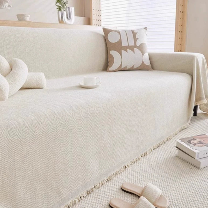Chenille Tassel Couch Cover