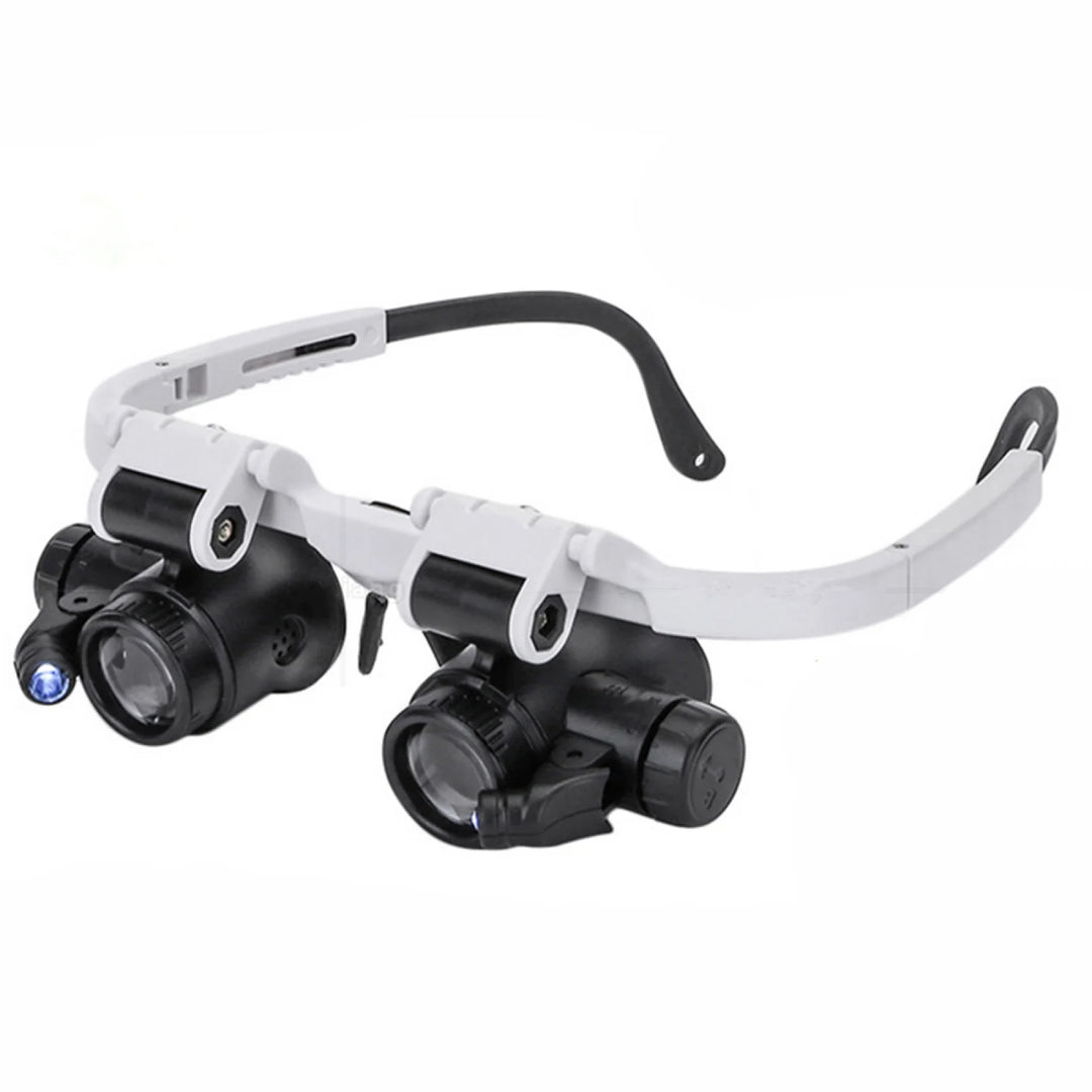 OptiScope™ Head-Mounted LED Magnifier Glasses – Precision Jeweler &amp; Watchmaker Loupe