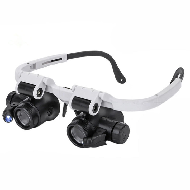 OptiScope™ Head-Mounted LED Magnifier Glasses – Precision Jeweler &amp; Watchmaker Loupe