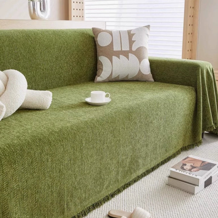 Chenille Tassel Couch Cover