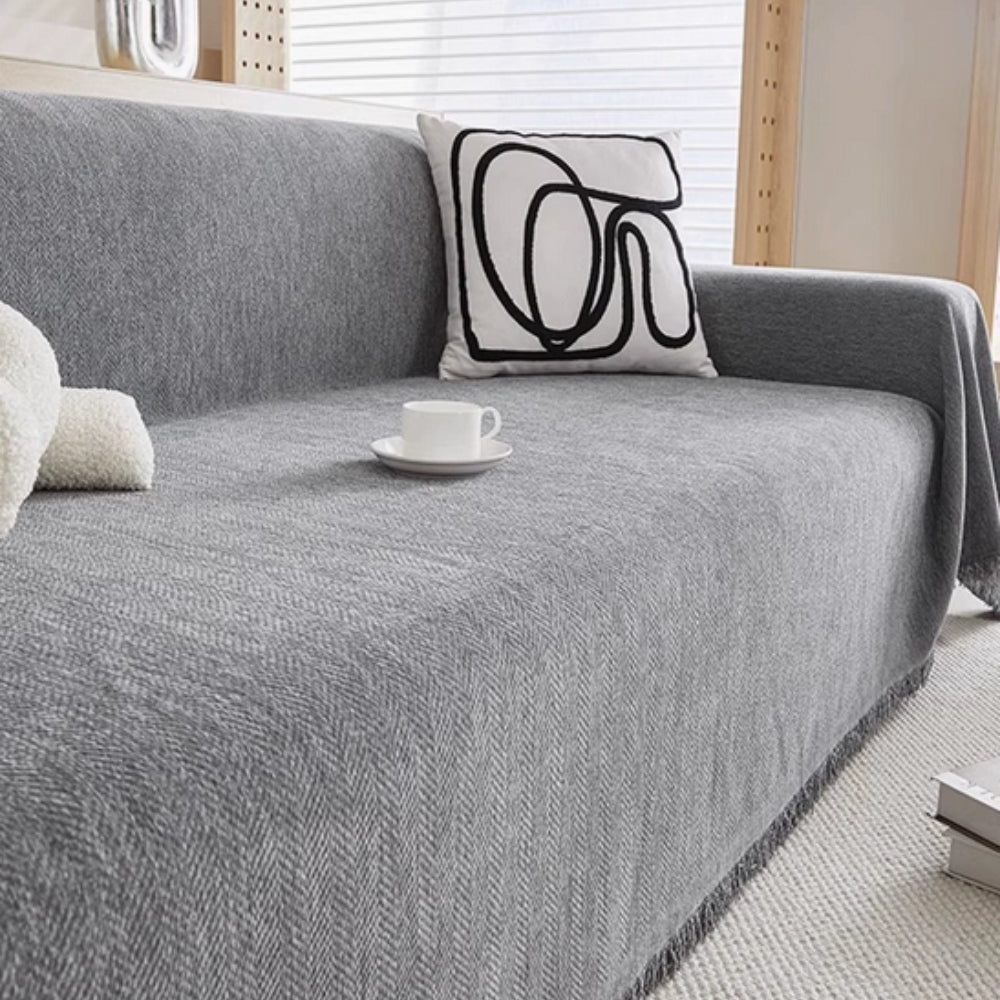 Chenille Tassel Couch Cover