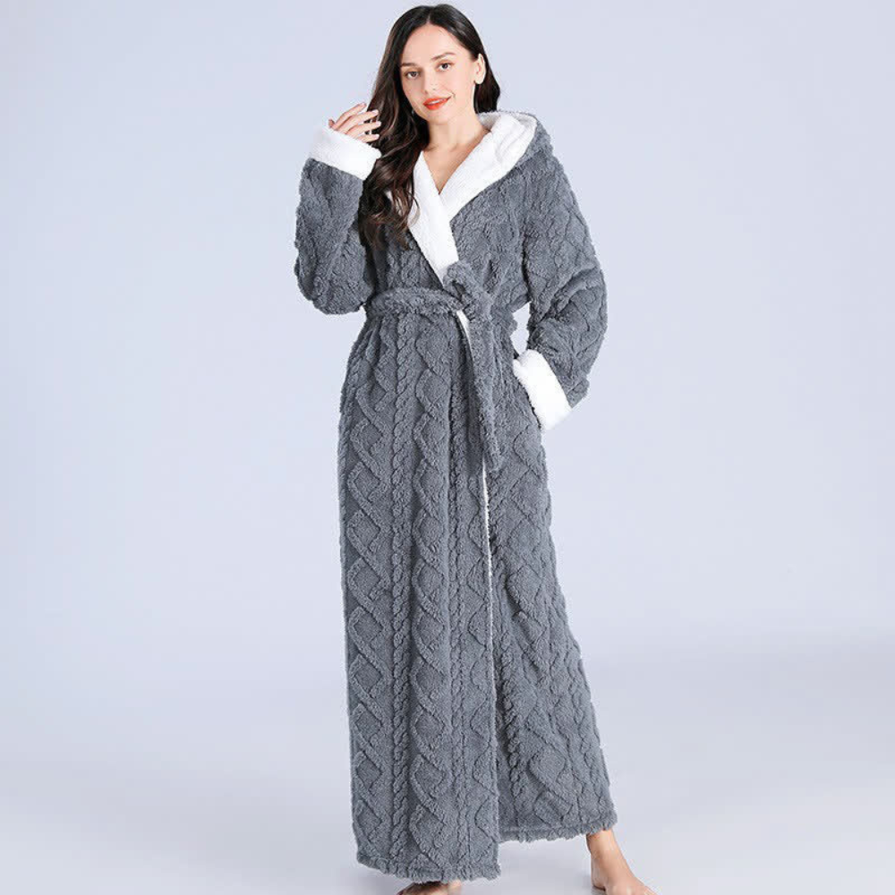 Plush Hooded Bathrobe