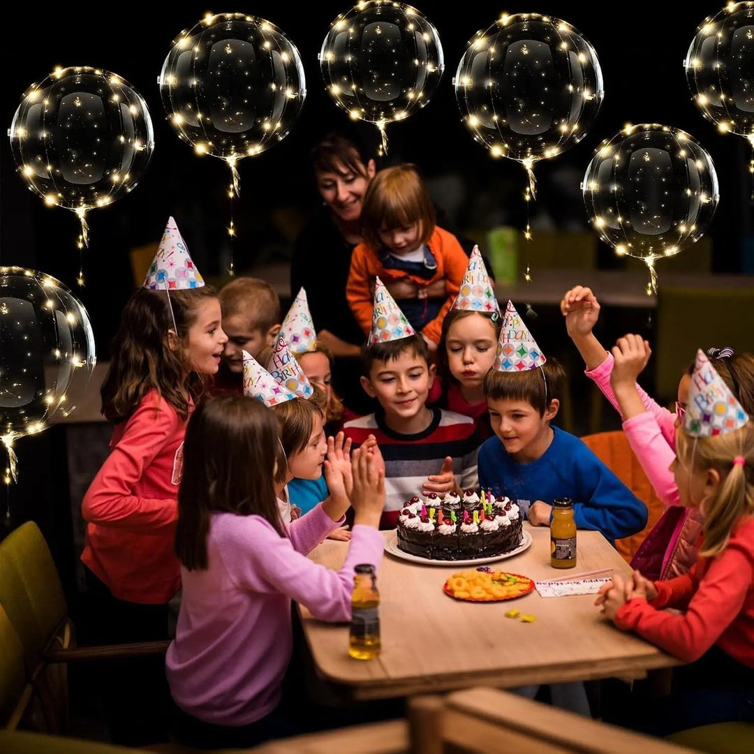 Ballon mit 10 Stück | Warmweißes Lichtambiente | Batteriebetrieben | LumiGlobe