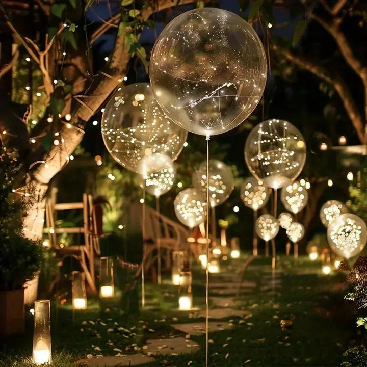 Ballon mit 10 Stück | Warmweißes Lichtambiente | Batteriebetrieben | LumiGlobe