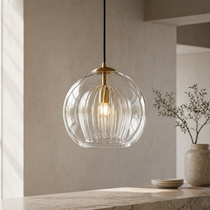 Glass globe pendant light modern Nordic dining decor