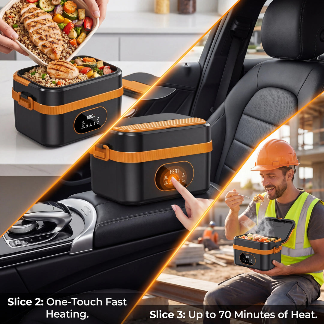 Electric Insulated Lunch Box – Portable Heated Lunch Box &amp; Food Warmer