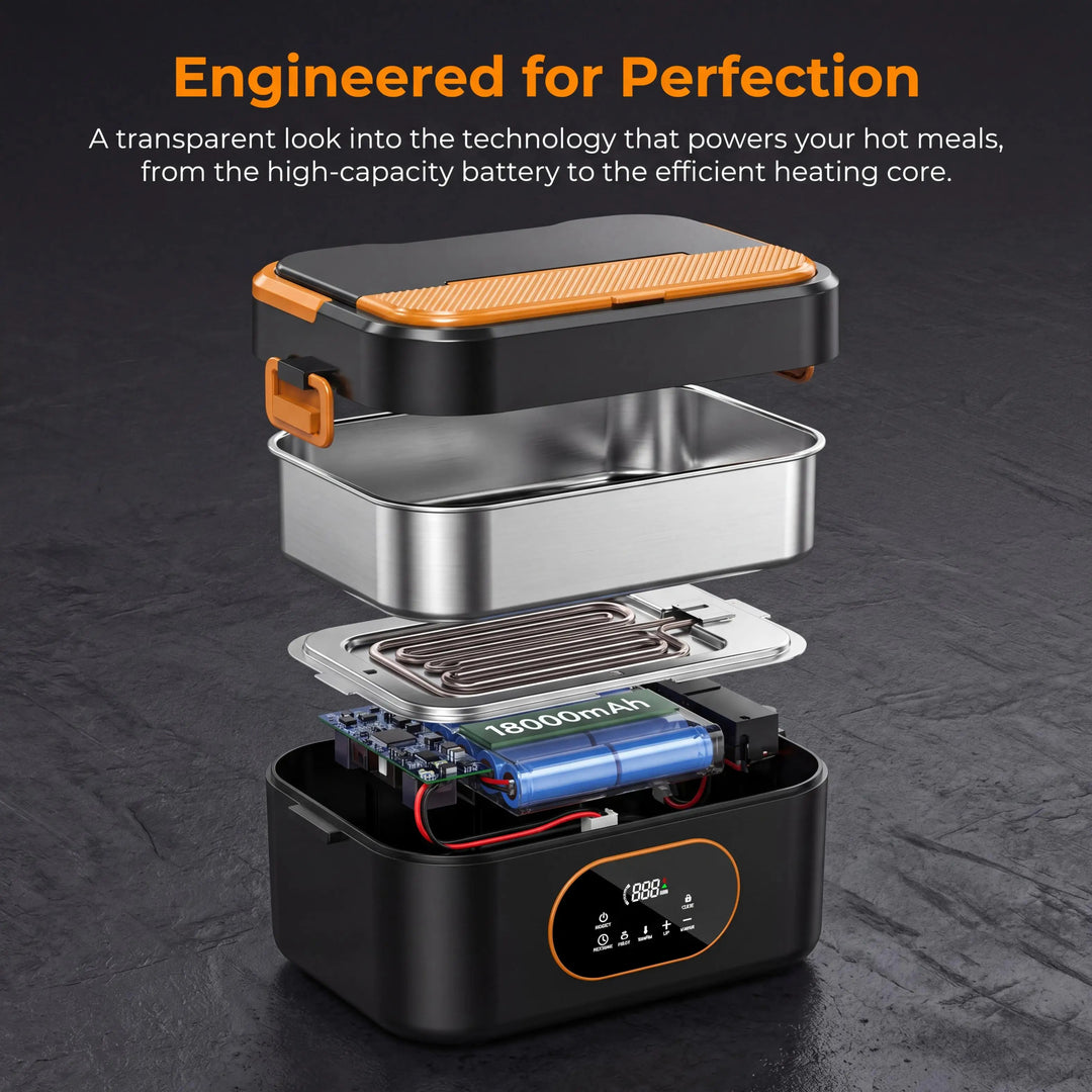 Electric Insulated Lunch Box – Portable Heated Lunch Box &amp; Food Warmer