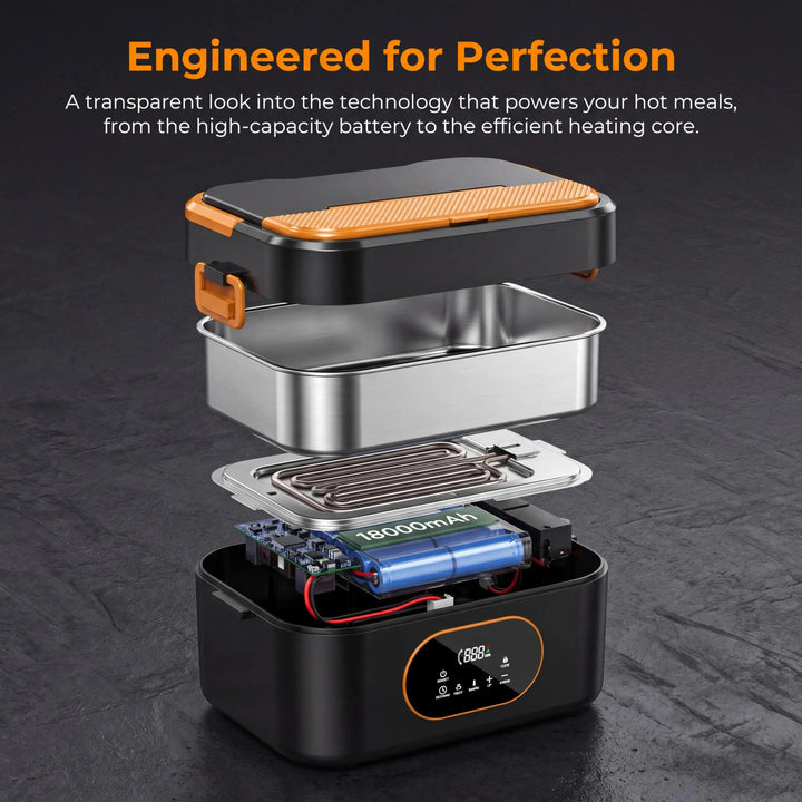 Electric Insulated Lunch Box – Portable Heated Lunch Box &amp; Food Warmer