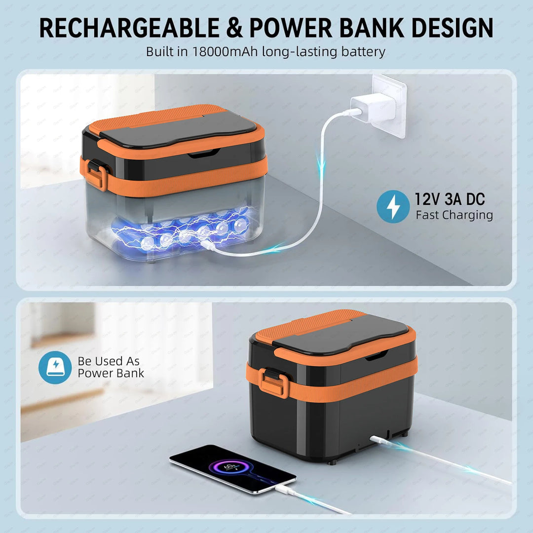 Electric Insulated Lunch Box – Portable Heated Lunch Box &amp; Food Warmer