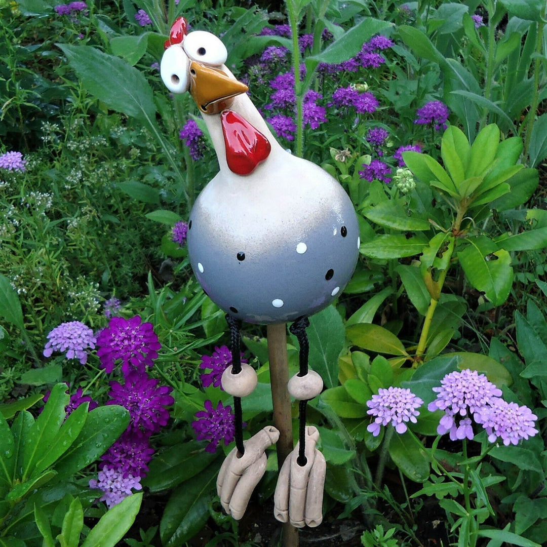Garten Dekoration | Zaunfigur Huhn | Wetterfestes Humor Design | FenceFunky