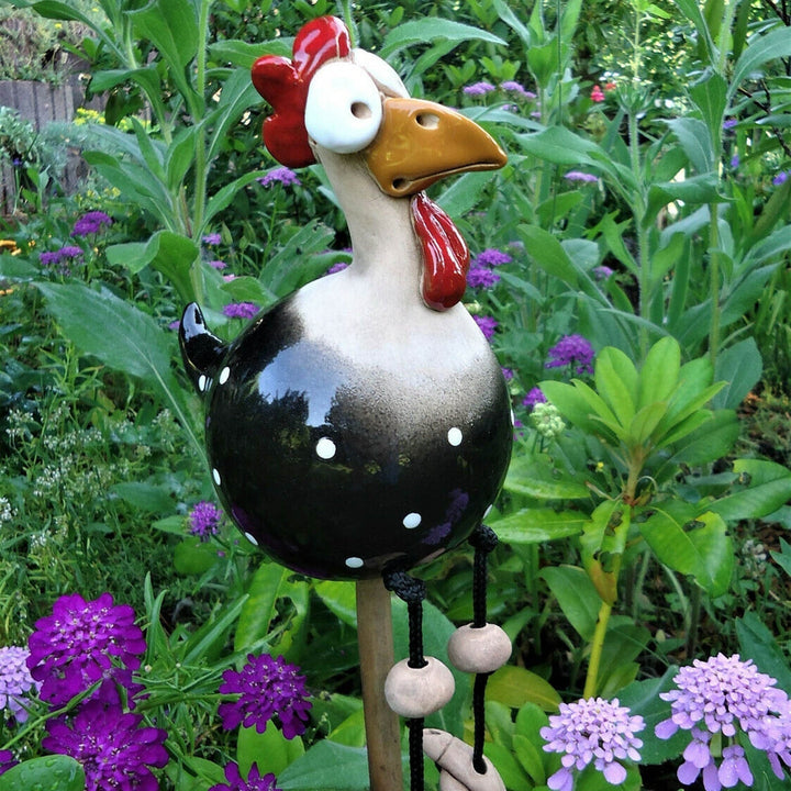 Garten Dekoration | Zaunfigur Huhn | Wetterfestes Humor Design | FenceFunky