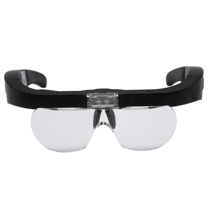 Magnifier glasses in use for close-up work