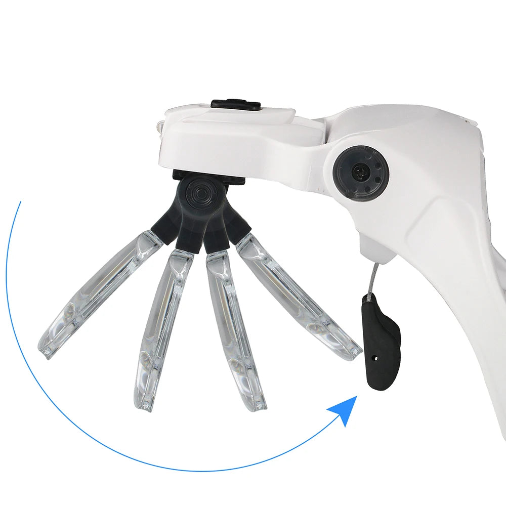 Adjustable LED magnifying glasses for detail work