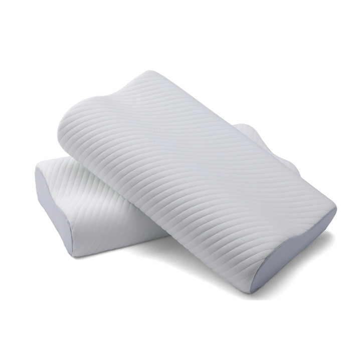 Cervical contour memory foam pillow for neck pain white