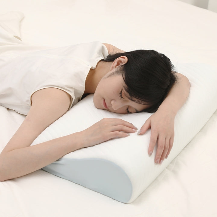 Ergonomic neck support memory foam pillow dual height
