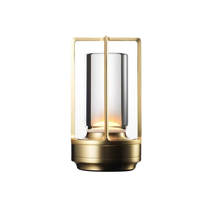 Gold cordless LED touch table lamp