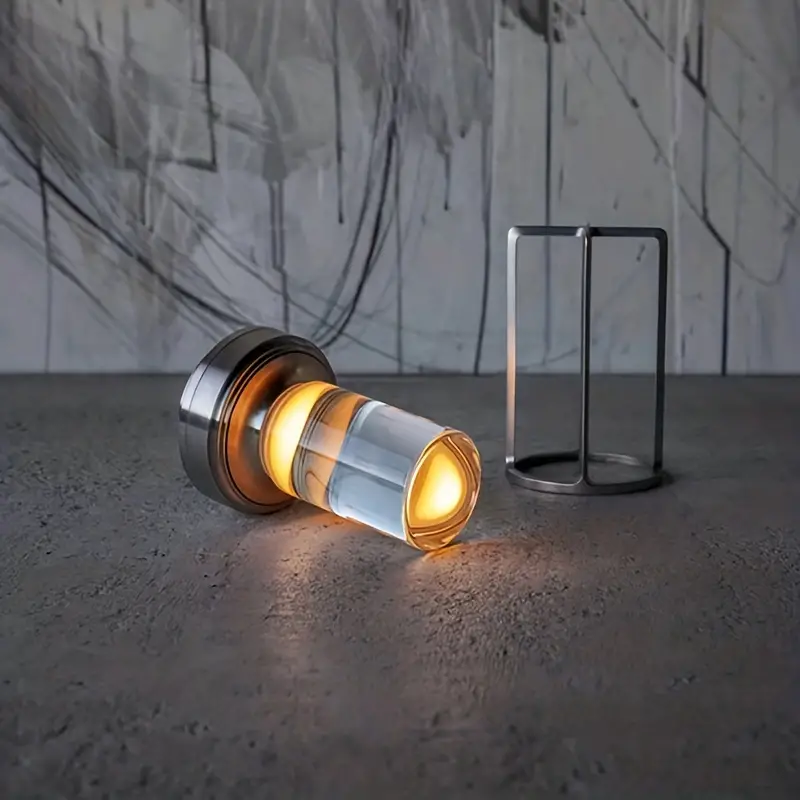Portable aluminium lantern lamp for bedside and dining