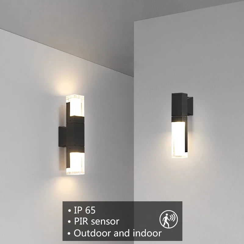 Outdoor Wall Light with Motion Sensor – Waterproof Black LED PIR Security Wall Lamp 7W/14W (Warm, Neutral &amp; Cool White)