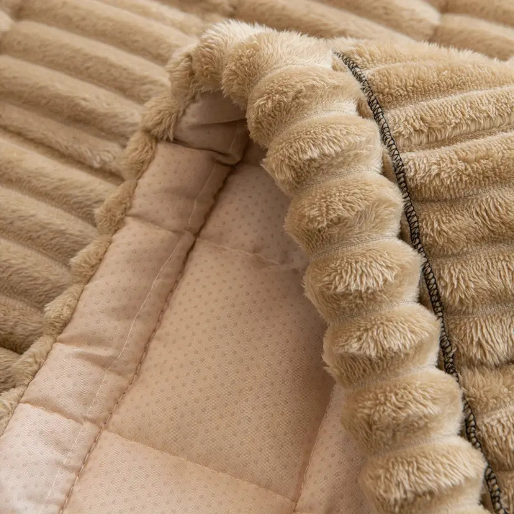 Plush Pleated Couch Cover