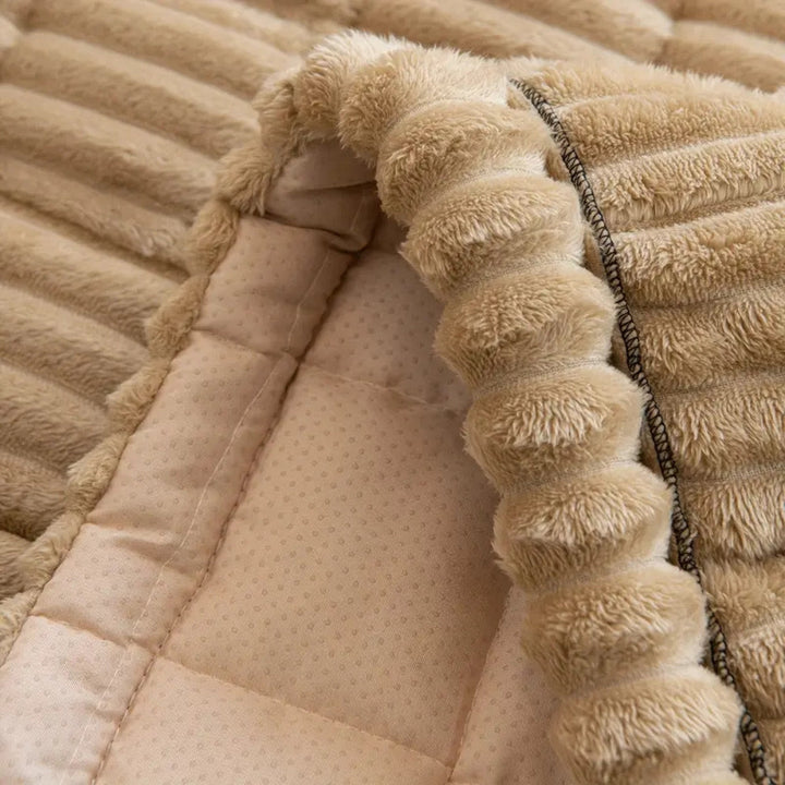 Plush Pleated Couch Cover