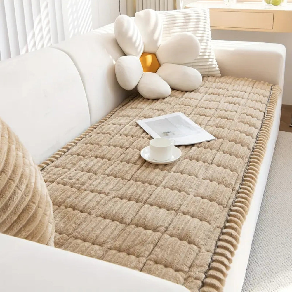 Plush Pleated Couch Cover