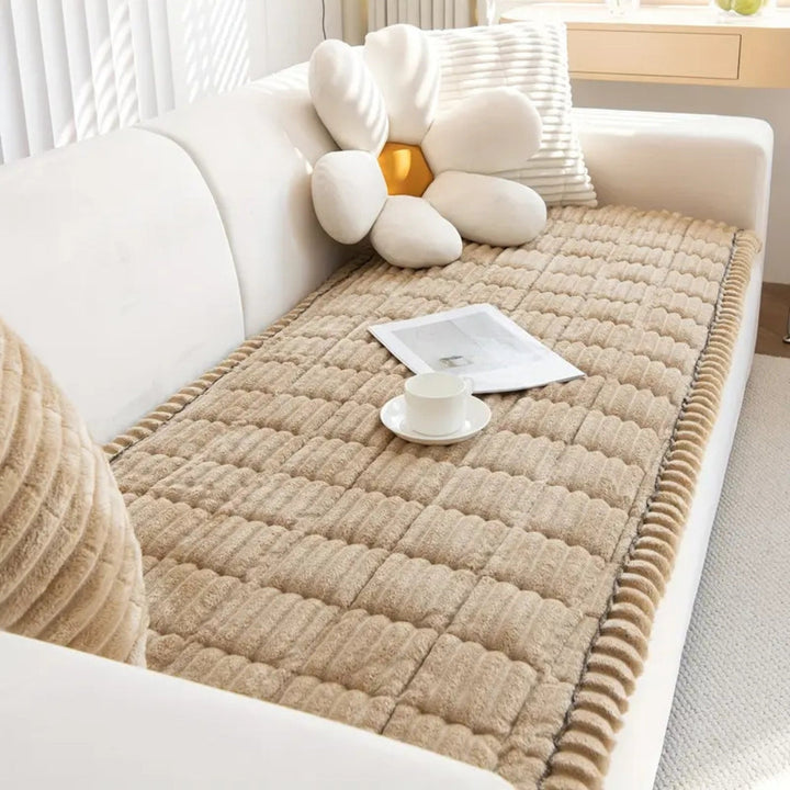 Plush Pleated Couch Cover