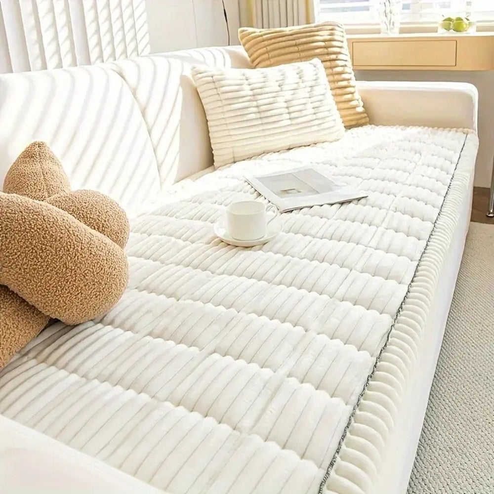 Plush Pleated Couch Cover