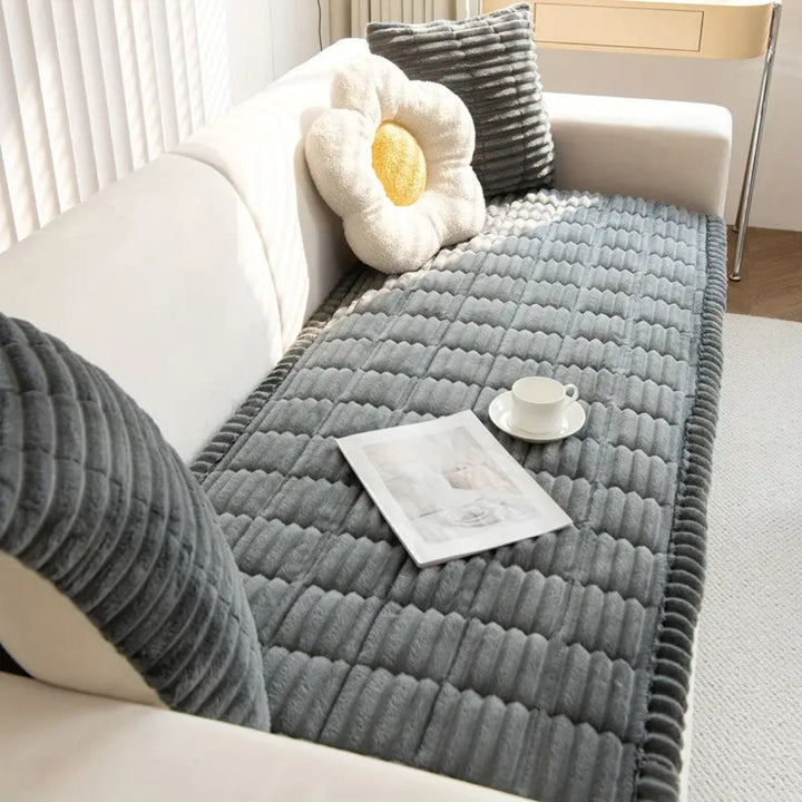 Plush Pleated Couch Cover