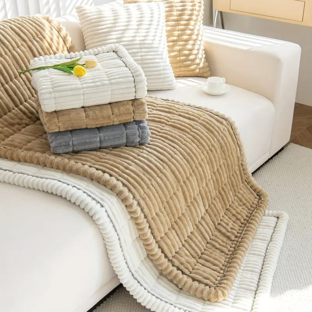 Plush Pleated Couch Cover