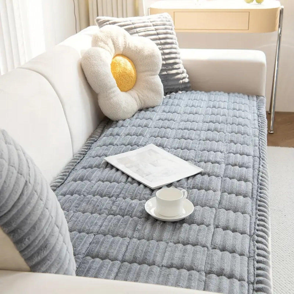 Plush Pleated Couch Cover