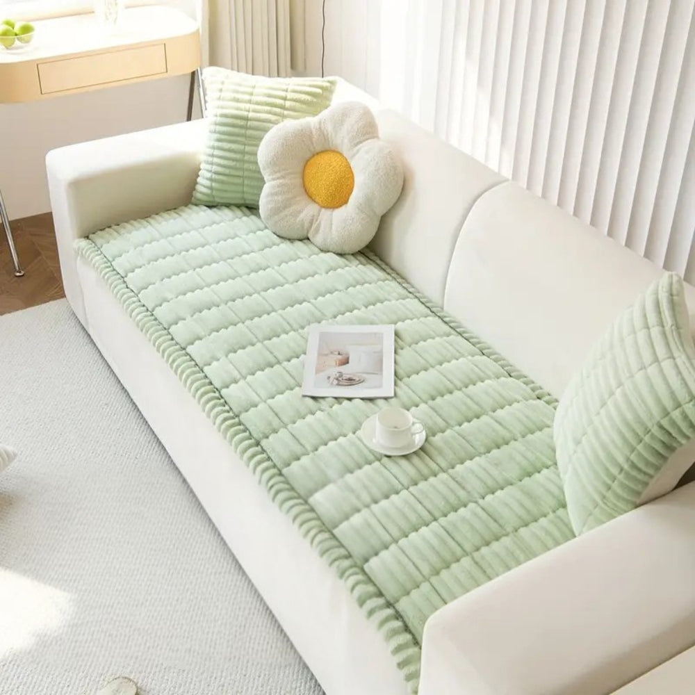 Plush Pleated Couch Cover