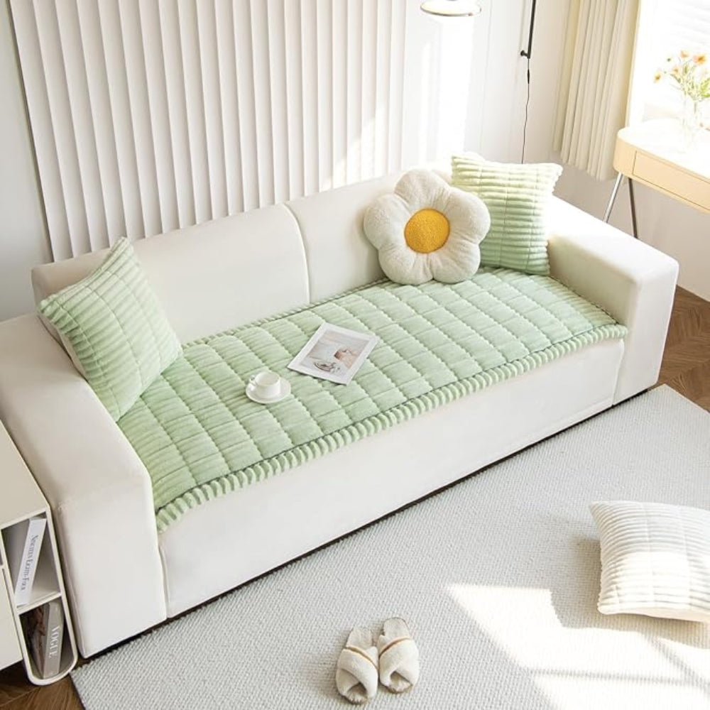 Plush Pleated Couch Cover