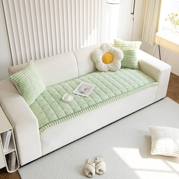 Plush Pleated Couch Cover