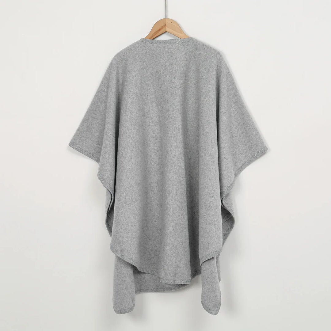 Knitted Poncho Ruana Cape for Women — Open Front Wrap Shawl Cardigan